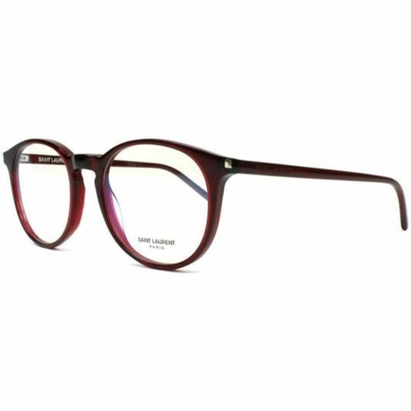 Yves Saint Laurent Accessories - Saint Laurent Round Eyeglasses Burgundy Demo Lens